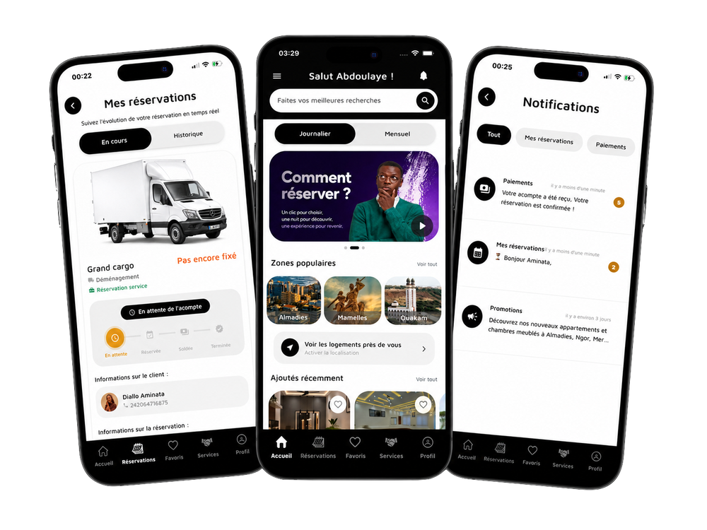 Application ZappArt — suivi des réservations, accueil et notifications